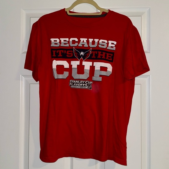 Washington Capitals Hockey NHL Size Large 2018 Playoff Shirt Eastern Conference - Picture 2 of 7